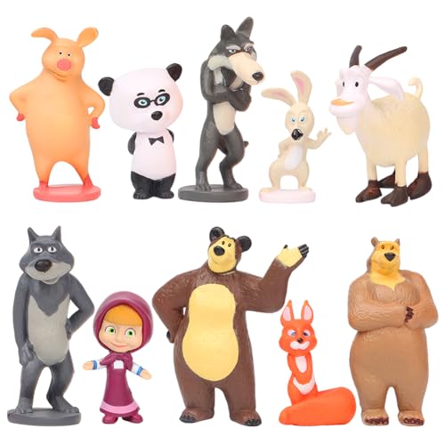 Mashai Mini Figuren Set,Cartoon Figur Cake Topper, Cartoon Animation Spielzeug,bearTortendeko Geburtstag, für Kinder Geburtstag Geschenk 10pcs Mashai Mini Figuren Set,Cartoon Figur Cake Topper, Cartoon Animation Spielzeug,bearTortendeko Geburtstag, für Kinder Geburtstag Geschenk 10pcs von FYDZBSL
