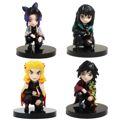 Mini Figuren Set, 4 Stück Anime Figuren Set, Kuchen Dekoration Figuren Cake Topper, Action Figuren Klein Cake Topper für Dekorationsornamente von FYDZBSL