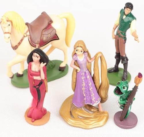 Rapunzelii Mini Figuren Set,Cartoon Figur Cake Topper, Cartoon Animation Spielzeug,Tortendeko Geburtstag, für Kinder Geburtstag Geschenk 5pcs von FYDZBSL