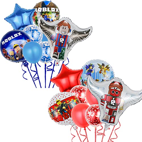 Roblox Theme Ballon Set Roblox Geburtstag Party Luftballons Kinder Aluminiumfolie Ballon Cartoon Partei Liefert für Geburtstagsparty Mädchen Junge Geburtstags Ballons Party Deko 16pcs von FYDZBSL