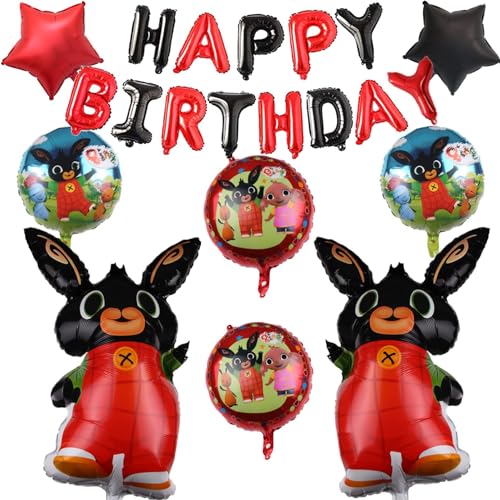FYFLYMT Bunny Luftballon, 9 Stück, Schwarz, Luftballons, Geburtstag, Kinder, Unisex von FYFLYMT