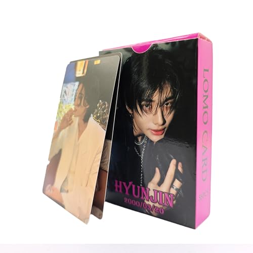 Stray Kids Photocards,55 Stück Stray Kids Kpop Fotokarten,Skz Lomo Karten,Skzoo Album Photocards für Fans Kpop Sammlerkarte,Skz Merch Geschenk (Hyunjin) von FYFLYMT