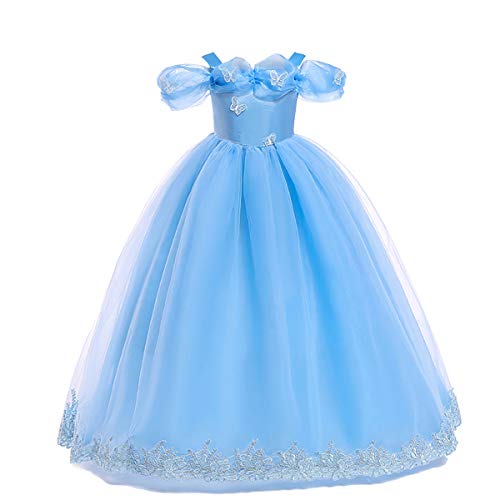 FYMNSI Kinder Aschenputtel Kostüm Kleid Mädchen Cinderella Prinzessinenkleid Karneval Fasching Cosplay Schulterfrei Schmetterling Tüll Maxikleid Halloween Geburtstagsfeier Festkleid Blau 7-8 Jahre FYMNSI Kinder Aschenputtel Kostüm Kleid Mädchen Cinderella Prinzessinenkleid Karneval Fasching Cosplay Schulterfrei Schmetterling Tüll Maxikleid Halloween Geburtstagsfeier Festkleid Blau 7-8 Jahre von FYMNSI