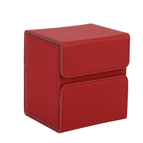 FYOBOT Kartenaufbewahrungsbox mit Würfelablage, Sammelkartenetui zum Sammeln Von Karten mit Spielhüllen, Rot von FYOBOT