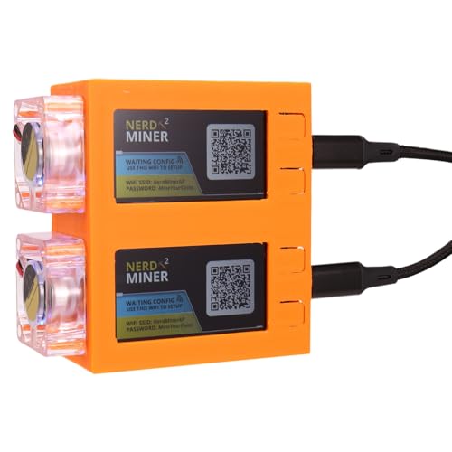 FYOBOT NerdMiner V2 Miner 78KH/S*2 Dual Screen BTC Solo Lottery Miner Bitcoin Nerd Miner Miner mit Leuchtendem Lüfter C von FYOBOT