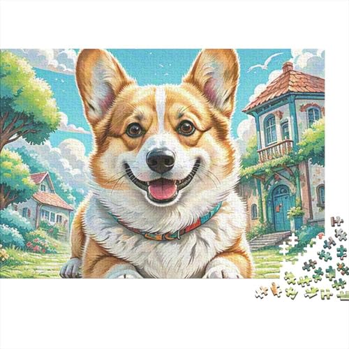 1000 Teile Puzzle Für Erwachsene - Schwieriges Holzlegespiel, Mentales Training,Corgi Bunte Fliesen Dekoration, Familientaugliches Geschenk 1000pcs (75x50cm) von FYQTCIAN