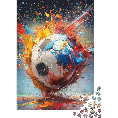 1000 Teile Schwieriges Holzpuzzle EIN Fußball - Premium Puzzle Für Erwachsene, Familientaugliches Geschicklichkeitsspiel, Kreative Wanddekoration Geschenk 1000pcs (75x50cm) von FYQTCIAN