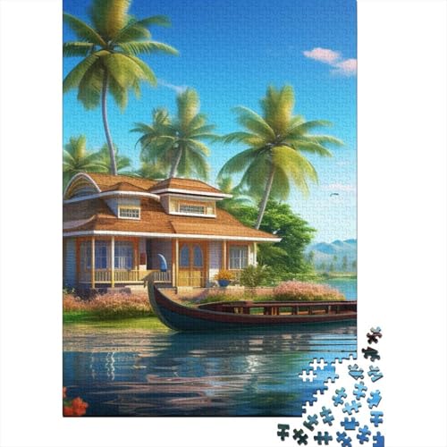 1000 Teile Schwieriges Holzpuzzle Ferienbucht - Premium Puzzle Für Erwachsene, Familientaugliches Geschicklichkeitsspiel, Kreative Wanddekoration Geschenk 1000pcs (75x50cm) von FYQTCIAN