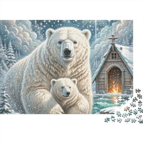 1000 Teile Schwieriges Holzpuzzle Polar Bear - Premium Puzzle Für Erwachsene, Familientaugliches Geschicklichkeitsspiel, Kreative Wanddekoration Geschenk 1000pcs (75x50cm) von FYQTCIAN