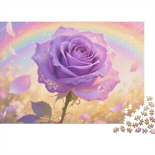 1000 Teile Schwieriges Holzpuzzle Rose - Premium Puzzle Für Erwachsene, Familientaugliches Geschicklichkeitsspiel, Kreative Wanddekoration Geschenk 1000pcs (75x50cm) von FYQTCIAN