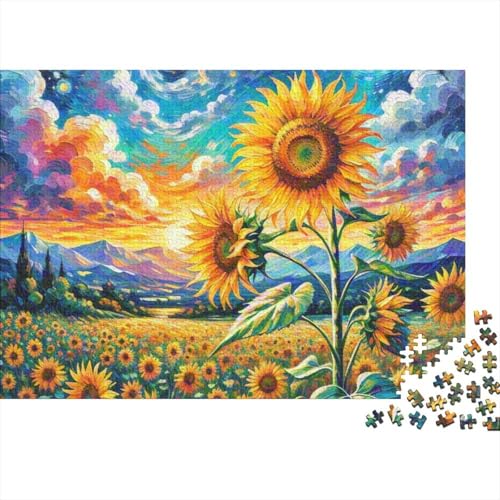 1000 Teile Schwieriges Holzpuzzle Sunflower - Premium Puzzle Für Erwachsene, Familientaugliches Geschicklichkeitsspiel, Kreative Wanddekoration Geschenk 1000pcs (75x50cm) von FYQTCIAN