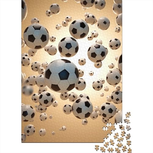3D Fußball Holzpuzzle 1000 Teile Für Erwachsene & Jugendliche - Unmögliches Puzzle Spielzeug, Pädagogisches Geduldspiel, Premium Geburtstagsgeschenk 1000pcs (75x50cm) von FYQTCIAN