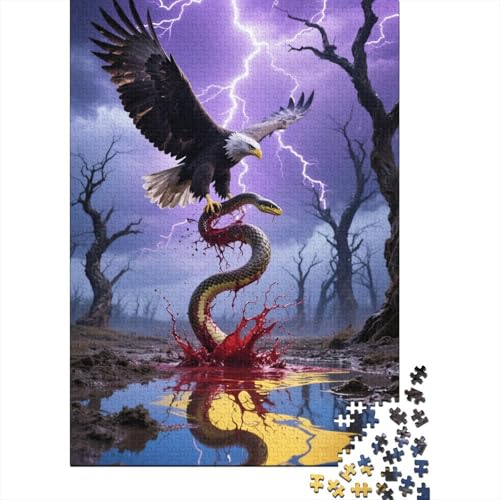 Adler Holzpuzzle 1000 Teile Für Erwachsene & Jugendliche - Niedlich Unmögliches Puzzle Spielzeug, Pädagogisches Geduldspiel, Premium Geburtstagsgeschenk 1000pcs (75x50cm) von FYQTCIAN
