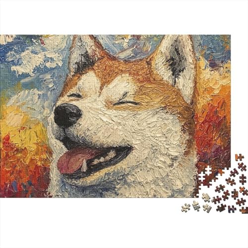 Akita Hund Puzzle 1000 Teile Schwer Puzzle Spielzeug Lernspiel Impossible Herausforderungsspielzeug Für Erwachsene Und Kinder Ab 14 Jahren 1000pcs (75x50cm) von FYQTCIAN