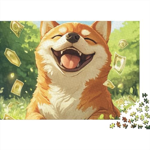 Akita Hund Puzzle 1000 Teile Schwer Puzzle Spielzeug Pädagogisches Spiel Impossible Herausforderung Spielzeug Für Erwachsene Kinder 1000pcs (75x50cm) von FYQTCIAN