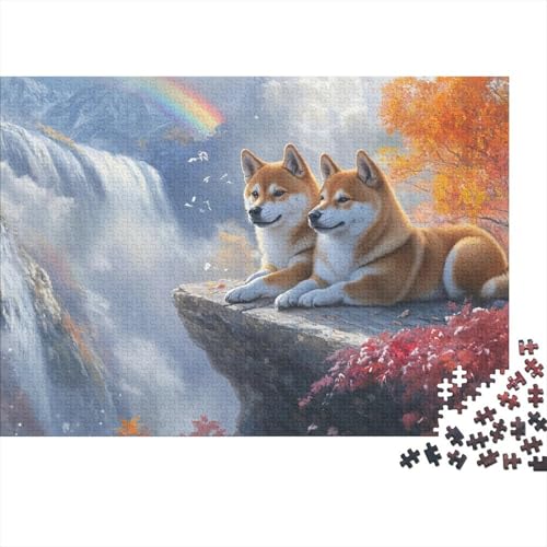 Akita Hund Puzzles 1000 Teile Schwer Puzzle Spielzeug Lernspiel Impossible Tier Herausforderung Spielzeug Für Erwachsene Und Kinder Ab 12 Jahren 1000pcs (75x50cm) von FYQTCIAN