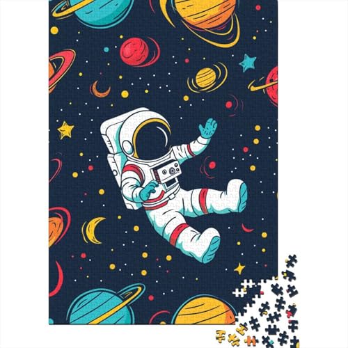 Astronaut Holz Puzzle 1000 Teile Für Erwachsene - Unmögliches Legespiel, Stressabbau Spielzeug, Premium Home Dekoration, 1000pcs (75x50cm) von FYQTCIAN
