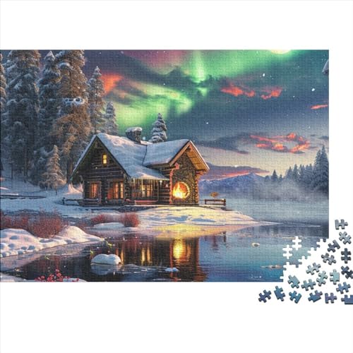 Aurora Lodge Puzzle 1000 Teile Schwer Puzzle Spielzeug Pädagogisches Spiel Impossible Herausforderung Spielzeug Für Erwachsene Und Kinder in Bewährter 1000pcs (75x50cm) von FYQTCIAN