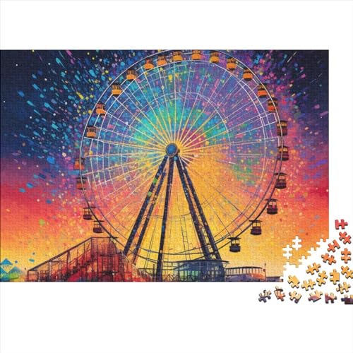 Aurora Riesenrad Puzzle 1000-teilige Schwer Puzzle Spielzeug Pädagogisches Spiel Impossible Herausforderungsspielzeug Für Erwachsene Und Kinder Ab 14 Jahren 1000pcs (75x50cm) von FYQTCIAN