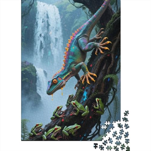 Axolotl 1000 Teile Premium Holz Puzzle Für Erwachsene - Herausforderndes Geschicklichkeitsspiel,Cooles Kunstwerk Entspannendes Legespiel Für Familie, Wanddekoration Geschenk 1000pcs (75x50cm) von FYQTCIAN