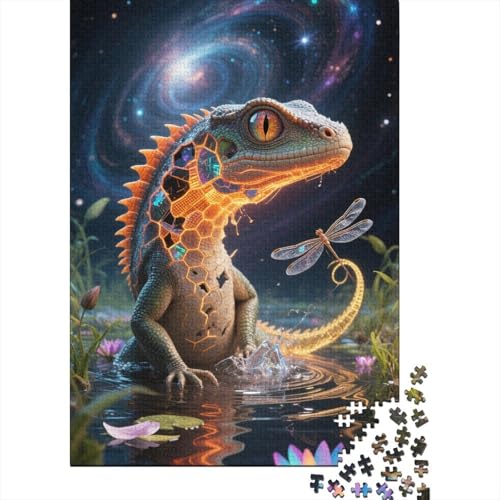 Axolotl Holz Puzzle 1000 Teile Für Erwachsene - Unmögliches Legespiel, Stressabbau Spielzeug,Cooles Kunstwerk Premium Home Dekoration, 1000pcs (75x50cm) von FYQTCIAN