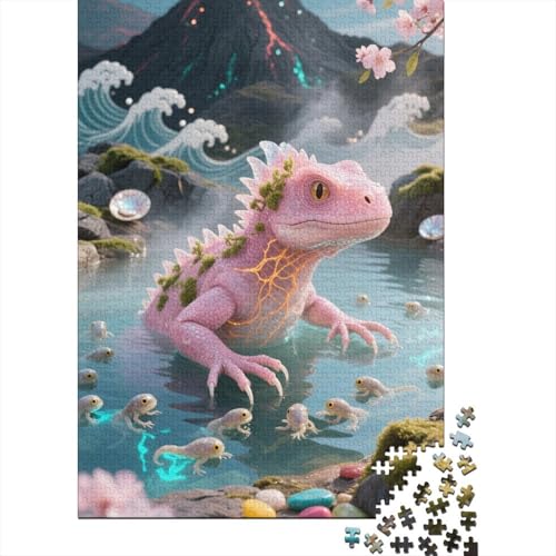 Axolotl Holzpuzzle 1000 Teile Für Erwachsene & Jugendliche - Niedlich Unmögliches Puzzle Spielzeug, Pädagogisches Geduldspiel, Premium Geburtstagsgeschenk 1000pcs (75x50cm) von FYQTCIAN