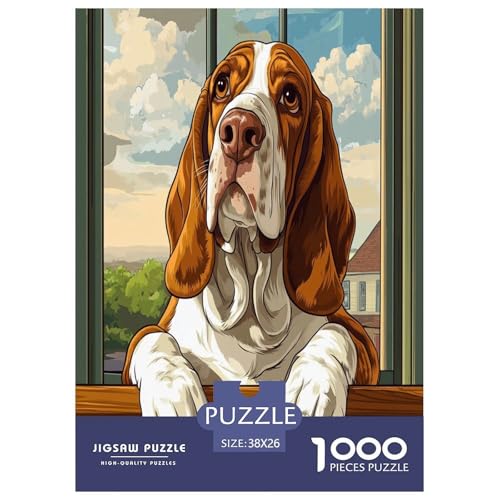 BAdler Dogs Puzzles 1000 Teile Schwer Puzzle Spielzeug Lernspiel Impossible Herausforderung Spielzeug Für Erwachsene Kinder 38x26cm/1000pcs von FYQTCIAN