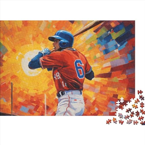 Baseball Puzzle 1000-teilige Schwer Puzzle Spielzeug Lernspiel Impossible Herausforderung Spielzeug Für Erwachsene Kinder 1000pcs (75x50cm) von FYQTCIAN