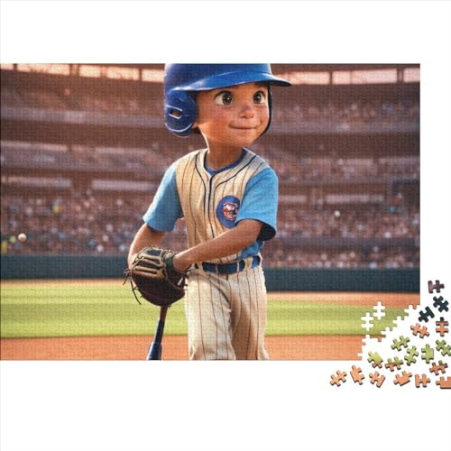 Baseball Puzzles 1000 Teile Schwer Puzzle Spielzeug Lernspiel Impossible CKunstoon Herausforderung Spielzeug Für Erwachsene Kinder 1000pcs (75x50cm) von FYQTCIAN