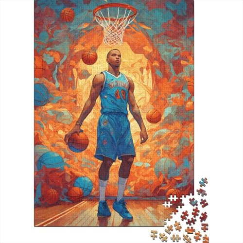Basketball 1000-Teile Premium Holzpuzzle - Zeichentrickfilm Unmögliches Puzzle Für Erwachsene, Pädagogisches Familienspiel, Hochwertige Wandkunst Geschenkidee 1000pcs (75x50cm) von FYQTCIAN