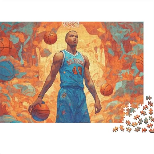 Basketball Puzzle 1000 Teile Schwer Puzzle Spielzeug Lernspiel Impossible CKunstoon Herausforderungsspielzeug Für Erwachsene Und Kinder in Bewährter 1000pcs (75x50cm) von FYQTCIAN