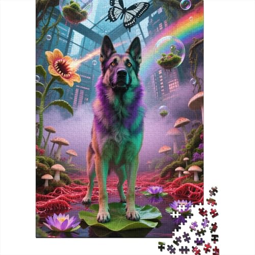 Belgischer Malinois 1000-Teile Premium Holzpuzzle - Cooles Kunstwerk Unmögliches Puzzle Für Erwachsene, Pädagogisches Familienspiel, Hochwertige Wandkunst Geschenkidee 1000pcs (75x50cm) von FYQTCIAN