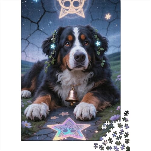 Berner Sennenhund Holzpuzzle 1000 Teile Für Erwachsene & Jugendliche - Cooles Kunstwerk Unmögliches Puzzle Spielzeug, Pädagogisches Geduldspiel, Premium Geburtstagsgeschenk 1000pcs (75x50cm) von FYQTCIAN