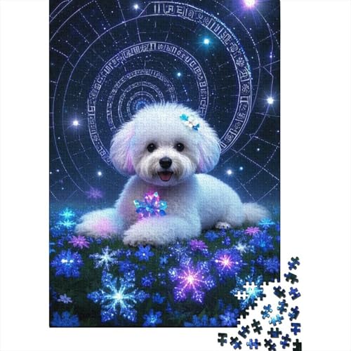 Bichon Frise Holzpuzzle 1000 Teile Für Erwachsene & Jugendliche - Cooles Kunstwerk Unmögliches Puzzle Spielzeug, Pädagogisches Geduldspiel, Premium Geburtstagsgeschenk 1000pcs (75x50cm) von FYQTCIAN