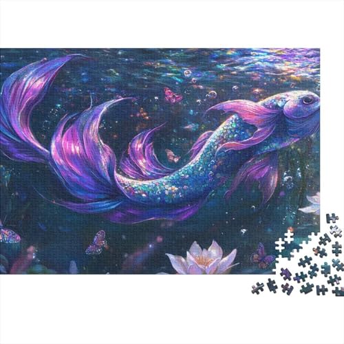 Blauschwanzfisch Puzzle 1000-teilige Schwer Puzzle Spielzeug Pädagogisches Spiel Impossible Wildtiere Herausforderung Spielzeug Für Erwachsene Kinder 1000pcs (75x50cm) von FYQTCIAN