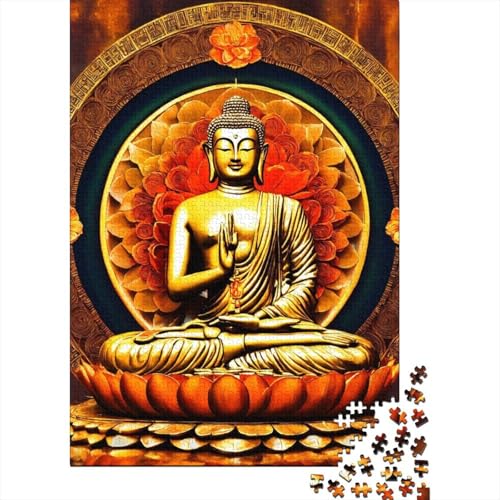Boho 1000 Teile Schwieriges Holzpuzzle Buddha-Statue - Premium Puzzle Für Erwachsene, Familientaugliches Geschicklichkeitsspiel, Kreative Wanddekoration Geschenk 1000pcs (75x50cm) von FYQTCIAN