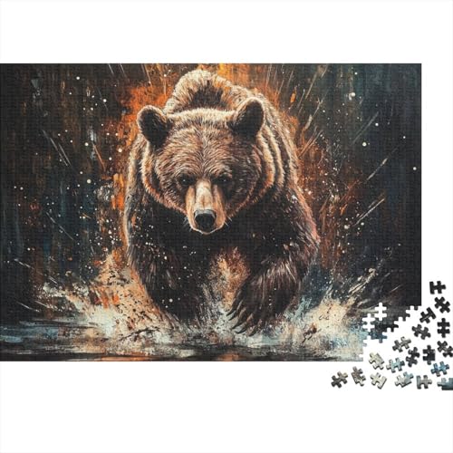 Braunbär Puzzles 1000 Teile Schwer Puzzle Spielzeug Pädagogisches Spiel Impossible Herausforderung Spielzeug Für Erwachsene Kinder 1000pcs (75x50cm) von FYQTCIAN