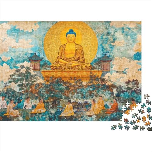 Buddha Puzzle 1000 Teile Schwer Puzzle Spielzeug Pädagogisches Spiel Impossible Herausforderung Spielzeug Für Erwachsene Kinder 1000pcs (75x50cm) von FYQTCIAN