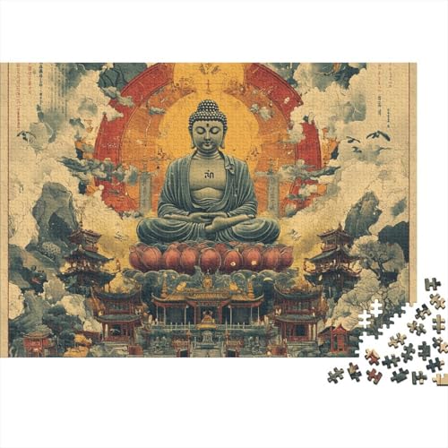Buddha Puzzle 1000 Teile Schwer Puzzle Spielzeug Pädagogisches Spiel Impossible Herausforderung Spielzeug Für Erwachsene Und Kinder in Bewährter 1000pcs (75x50cm) von FYQTCIAN