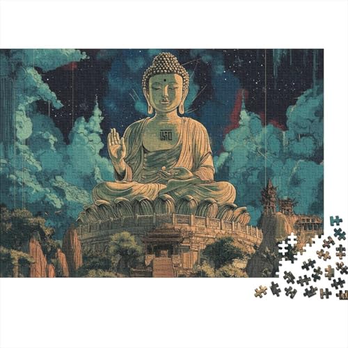 Buddha Puzzles 1000 Teile Schwer Puzzle Spielzeug Lernspiel Impossible Herausforderungsspielzeug Für Erwachsene Kinder 1000pcs (75x50cm) von FYQTCIAN