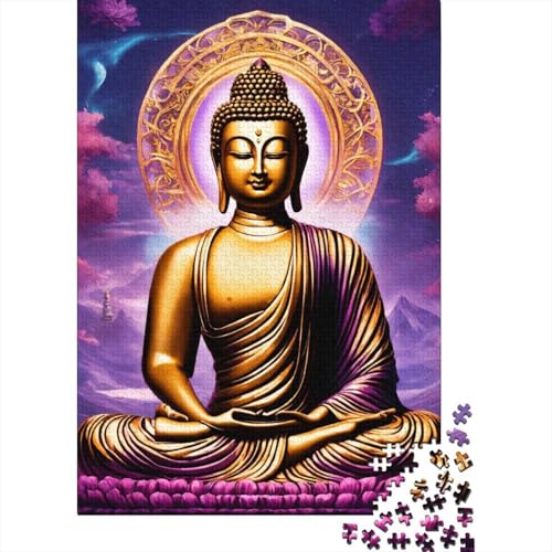 Buddha-Statue Holzpuzzle 1000 Teile Für Erwachsene & Jugendliche - Boho Unmögliches Puzzle Spielzeug, Pädagogisches Geduldspiel, Premium Geburtstagsgeschenk 1000pcs (75x50cm) von FYQTCIAN
