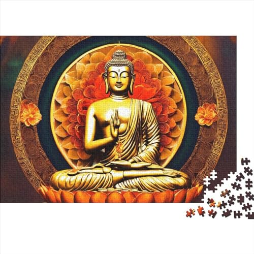 Buddha Statue Puzzle 1000 Teile Schwer Puzzle Spielzeug Lernspiel Impossible Boho Herausforderung Spielzeug Für Erwachsene Kinder 1000pcs (75x50cm) von FYQTCIAN