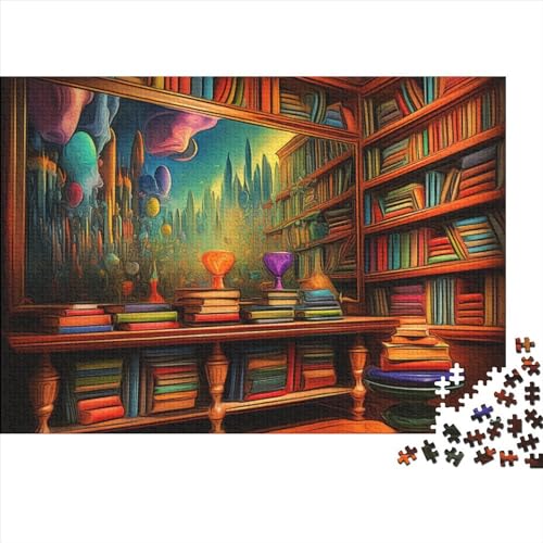 Bücherregal Puzzle 1000 Teile Schwer Puzzle Spielzeug Lernspiel Impossible Herausforderungsspielzeug Für Erwachsene Kinder 1000pcs (75x50cm) von FYQTCIAN