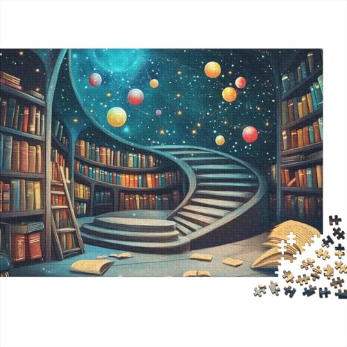Bücherregal Puzzle 1000-teilige Schwer Puzzle Spielzeug Pädagogisches Spiel Impossible Herausforderung Spielzeug Für Erwachsene Kinder 1000pcs (75x50cm) von FYQTCIAN