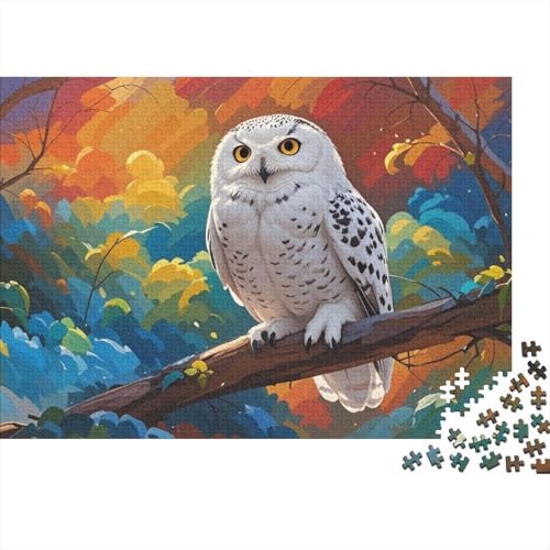 Búho De Nieve Holz Puzzle 1000 Teile Für Erwachsene - Unmögliches Legespiel, Stressabbau Spielzeug, Premium Home Dekoration, 1000pcs (75x50cm) von FYQTCIAN