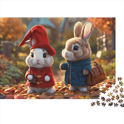 Bunny Puzzle 1000-teilige Schwer Puzzle Spielzeug Lernspiel Impossible CKunstoon Herausforderung Spielzeug Für Erwachsene Und Kinder in Bewährter 1000pcs (75x50cm) von FYQTCIAN