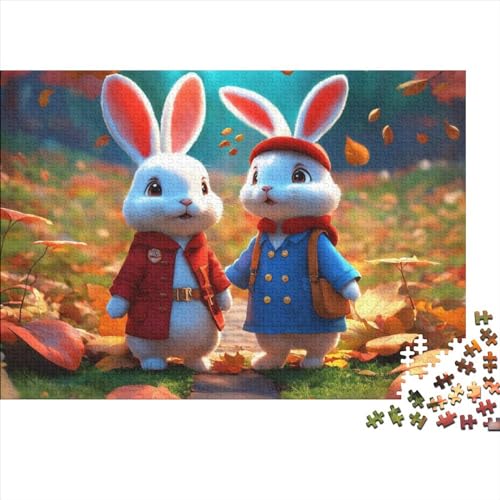 Bunny Puzzles 1000 Teile Schwer Puzzle Spielzeug Lernspiel Impossible CKunstoon Herausforderungsspielzeug Für Erwachsene Und Kinder in Bewährter 1000pcs (75x50cm) von FYQTCIAN