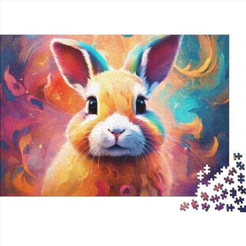 Bunny Puzzles 1000-teilige Schwer Puzzle Spielzeug Lernspiel Impossible Niedliche Tiere Herausforderungsspielzeug Für Erwachsene Und Kinder in Bewährter 1000pcs (75x50cm) von FYQTCIAN