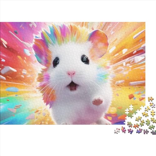 CKunstoon Hamster Puzzle 1000-teilige Schwer Puzzle Spielzeug Pädagogisches Spiel Impossible Niedliche Tiere Herausforderungsspielzeug Für Erwachsene Kinder 1000pcs (75x50cm) von FYQTCIAN