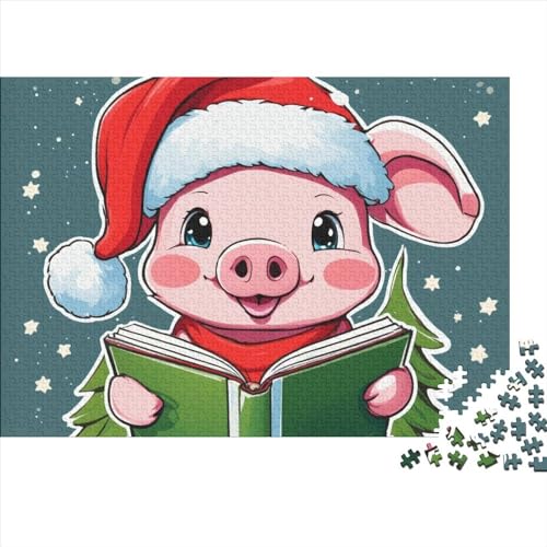 CKunstoon Schwein Puzzles 1000-teilige Schwer Puzzle Spielzeug Lernspiel Impossible Niedliche Tiere Herausforderungsspielzeug Für Erwachsene Und Kinder in Bewährter 1000pcs (75x50cm) von FYQTCIAN